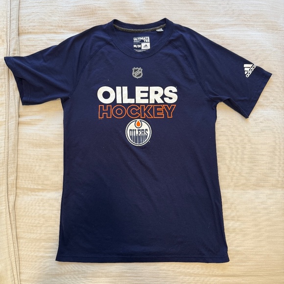 Adidas Edmonton Oilers Hockey Tee T Shirt Polyester Mens Size Medium - Picture 1 of 1